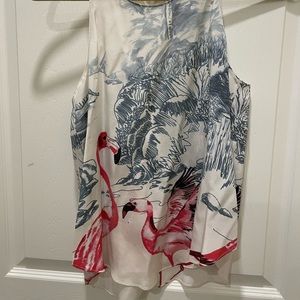 Rory beca tank top scoop neck with flamingos. Size xs